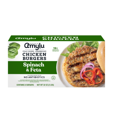 Spinach & Feta Chicken Burger, Antibiotic Free, Club Pack