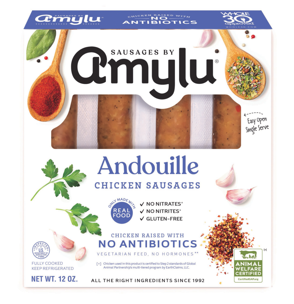 Andouille Chicken Sausages, Antibiotic Free, G.A.P Certified Amylu Foods