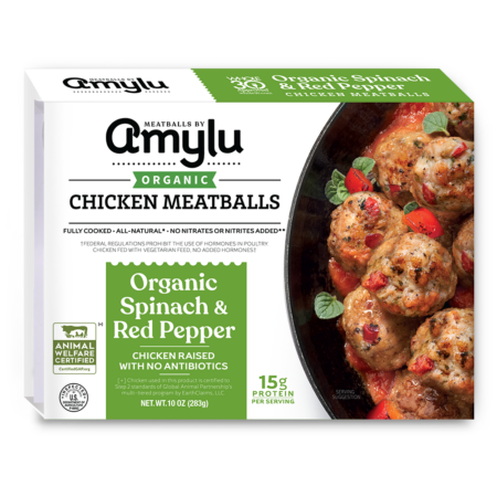 Organic Spinach & Roasted Red Pepper Chicken Meatballs