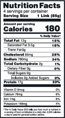 Cacio e Pepe Chicken Sausages - Amylu Foods