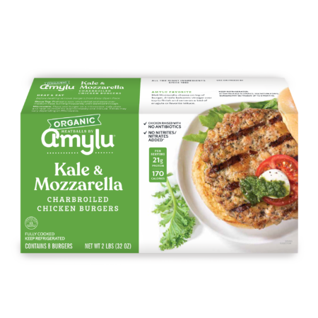 Organic Kale & Mozzarella Chicken Burgers, Club Pack