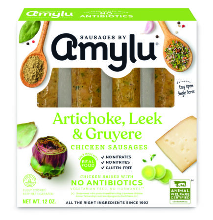 Artichoke, Leek & Gruyere Chicken Sausages, Antibiotic Free, G.A.P Certified