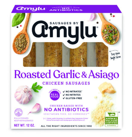 Roasted Garlic & Asiago Chicken Sausages, Antibiotic Free, G.A.P Certified